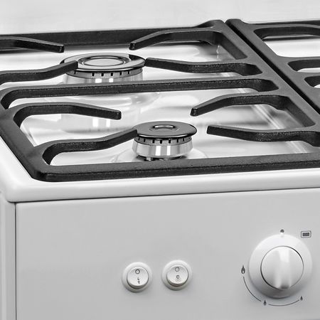 Cocina Blanca 56cm Reja de Fundicin Luz Encendido Longvie 13331BF