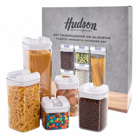 Set x 5 frascos herméticos con tapa Hudson