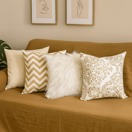 Almohadon nordico pelo largo 40x40 Blanco