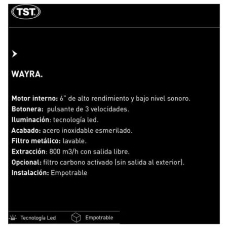 CAMPANA EMPOTRABLE TST WAYRA 83 CM