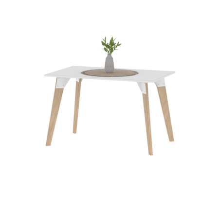 MESA COMEDOR 1,20 RECTANGULAR ESCANDINAVA OSLO BLANCO ROBLE