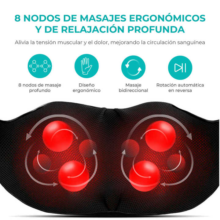 Masajeador Cervical Hombros Cuello Espalda Rodillo Relax I1000 - Vista 2