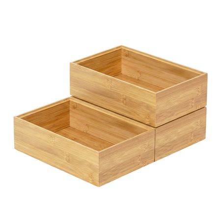 Set X3 Organizador Bambú Apilable 23x15x6,8 Cm - Suka