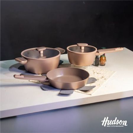 Batería De Cocina 5 Piezas Línea Inducción Gala Hudson Rosa