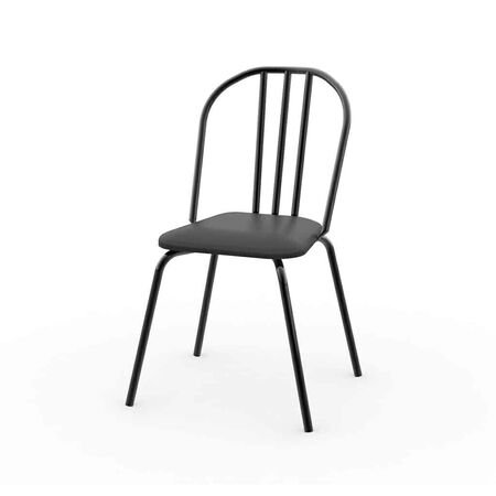 SILLA ESTILO INDUSTRIAL DE CAÑO NEGRO TAPIZADO BROOKLYN