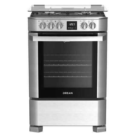 Cocina a Gas Drean 60cm Inoxidable Luz Encendido Timer Tapa Grill CD6009EI