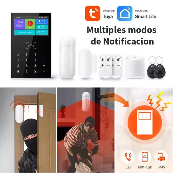 Kit Alarma Domiciliaria 4G Inalab Wifi Tactil PG109 - Vista 2