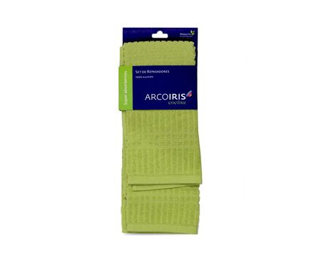 Juego De Repasadores Arco Iris Verde Fluo ( JR-01)