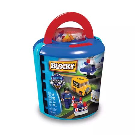 Balde 120 Bloques super policías Blocky