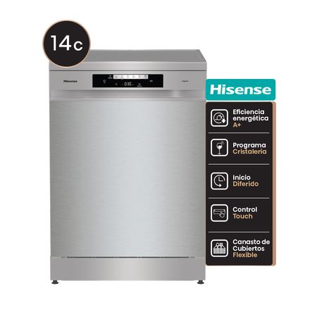 Lavavajillas Hisense HS642D90X 14 Cubiertos Inox