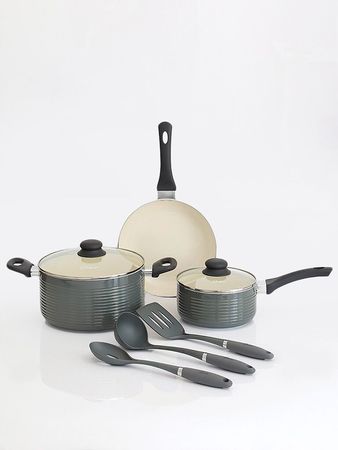 Batería de cocina Oster Ridge Valley 8 piezas Antiadherente reforzado y diseño moderno