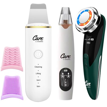 Set de Masajeador Facial Rejuvenecedor +Extractor de Puntos Negros X3 + Espátula Ultrasónica