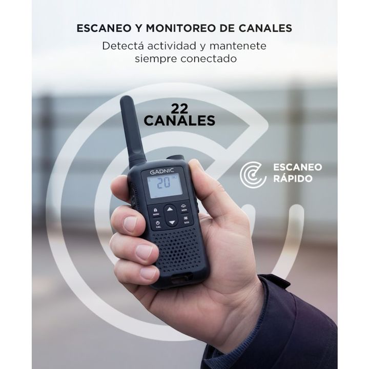 Handy Gadnic WK5200 Kit x2 22CH UHF Display USB C + Manos Libres - Vista 4