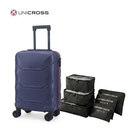 Valija Carry On Abs Unicross + Organizador De Viaje Set X6