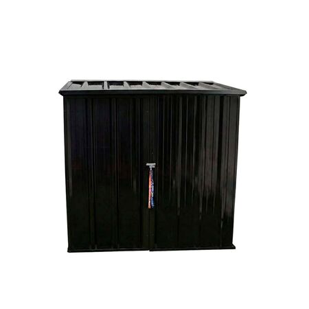 Armario Deposito Galpon de jardin Casi 2x1x2 Techo 1 agua Negro DON ACERO 