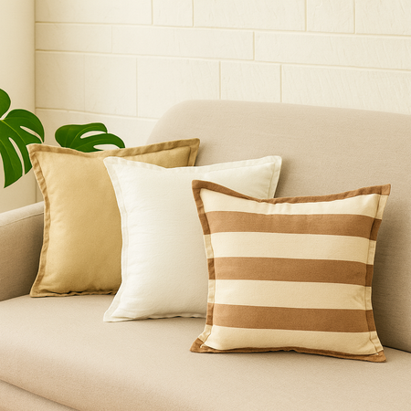 Combo 3 almohadones Tusor 40x40 Color Beige y natural