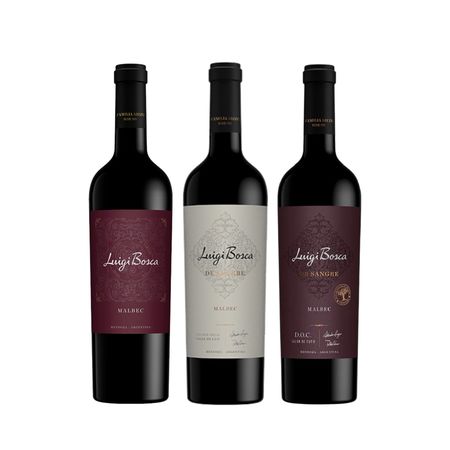 Set Vinos Tintos Luigi Bosca Malbec Seleccion x 3 Con Estuche