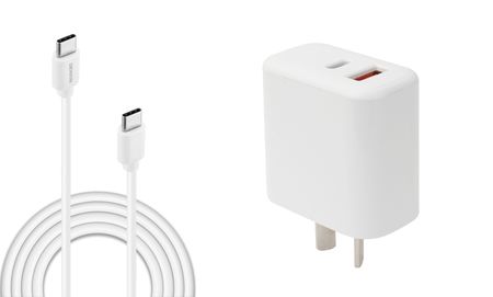 Kit Cargador Dekkin De Pared Dual + Cable Tipo C-C Acc-Ki-057
