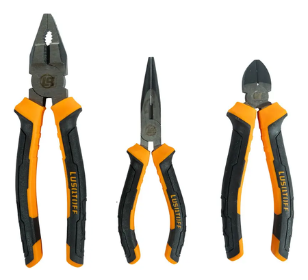 Juego 3 Pinzas Universal Alicate Punta Lusqtoff L4100 Acero