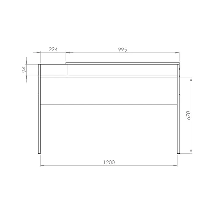 Escritorio DIELFE Con Guardado Roble Emg120 - Vista 6