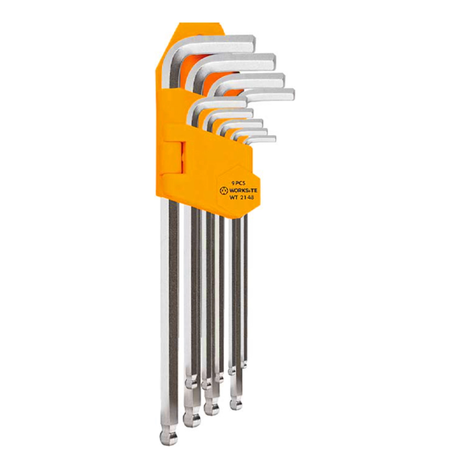 Juego De Llaves Allen Hexagonales Worksite 9 Piezas Vanadio