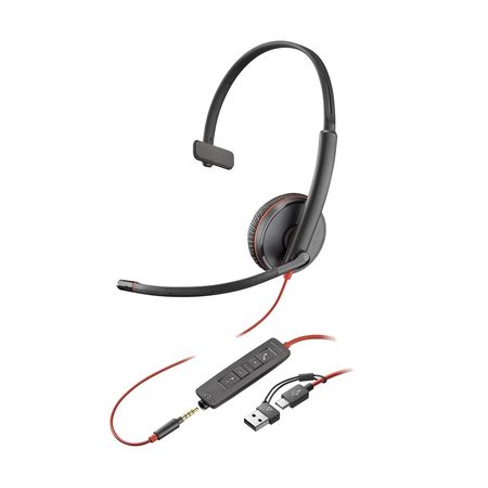 Poly Blackwire 3215 Monaural Usb-C Headset 3.5Mm Plug Usb-