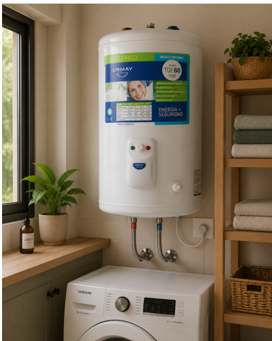 Termotanque Electrico 60l Conexión Dual Colgar/Pie Tqe60 Dual Ormay - Vista 4