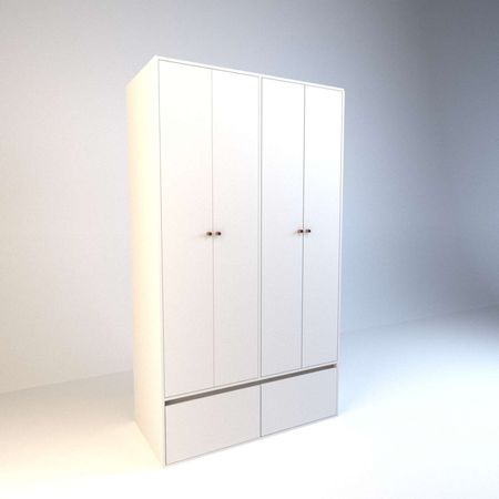 Placard de Abrir 1,2m 4 Puertas 2 Cajones 2 Zapateros Everest Tables