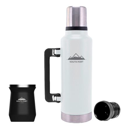 Kit de Termo Blanco 1.3L South Port con Mate Negro Acero Inoxidable
