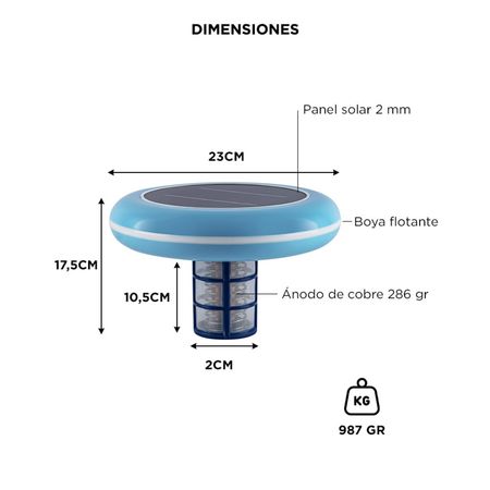 Boya Ionizador Solar Gadnic L130 Antisarro Sustentable 130.000Lts