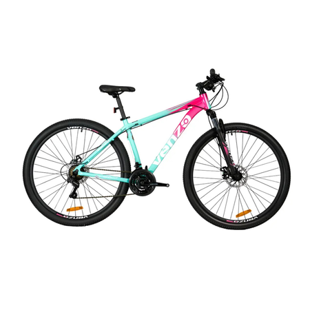 Bicicleta MTB Venzo Ahead Talle XS R29 21V Turquesa/Rosa Disco Mec. 