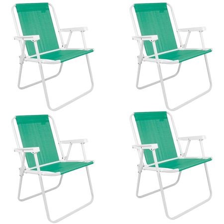Combo x4 Silla Alta de Acero Mor Sannet Playa Camping 110 Kg