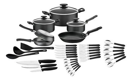Bateria De Cocina Loreto Tramontina 20399/079 38 Piezas Negro