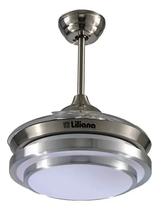 Ventilador Techo Liliana Vtha604 4 Palas 6 Velocidades Led Color De La Estructura Plateado Color De Las Aspas Blanco Diametro 106 Cm 1.06 M - Vista 3