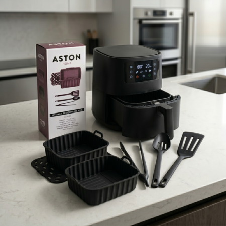 Set x6 Piezas Air Fryer Freidora Aire Moldes Cocción Utensillos Silicona Aston