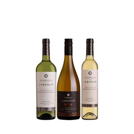 Set Vinos Blancos Laborum Torrontes Seleccion x 3 Con Estuche