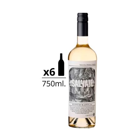 Vino Blanco El Salvaje Blend de Blancs Caja x 6