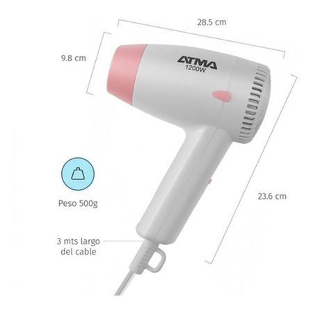 Secador De Pelo Atma Sp8904np 1200w 2 Velocidades