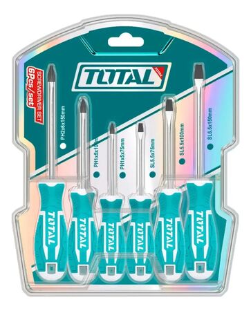 Juego Set 6 Destornilladores Total Tht250606 Philips Planos