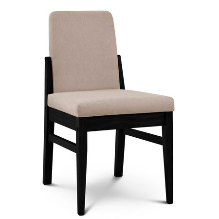 Silla de Comedor Baku Tapizado Sunny Latte lustre Wengue Espacity'