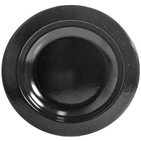 Set 3 Plato Enlozado Hondo Chapa 28 Cm Parrilla Lozafer Negro Liso