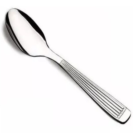 Cuchara Desayuno Acero Inoxidable Lypsa Rayado Pack X12 Plateado