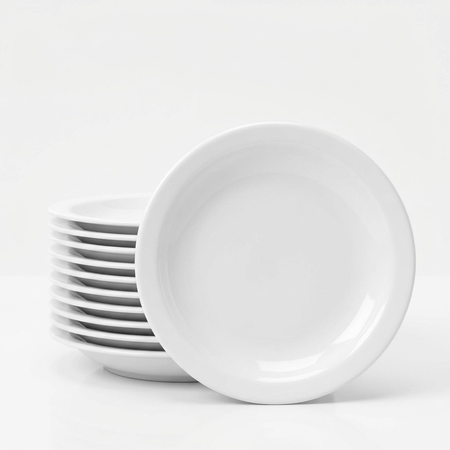 Set X12 Plato Postre Porcelana Blanca Schmidt 19 Cm Blanco