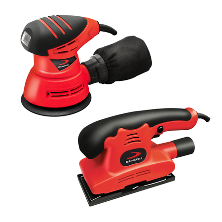 Combo de Lijado Profesional Daihatsu: Rotorbital Circular 240W (LRC240) + Orbital Rectangular 150W (LOR150)