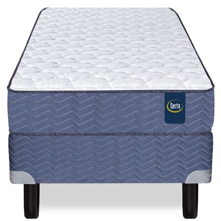 Colchon y Sommier Serta Indiana 1 Plaza y Media 90x190x24cm Resortes Bonnell y Espuma Firme