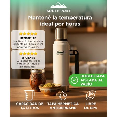 Termo Verde South Port Acero Inoxidable 1.3L