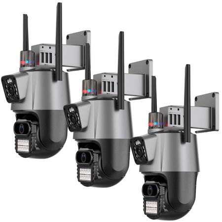 Kit De 3 Cámaras De Seguridad Dual Gadnic Con Sirena