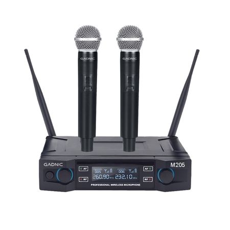 Micrófono Gadnic Inalámbrico Profesional de Mano 100mts 2CH 2Mic
