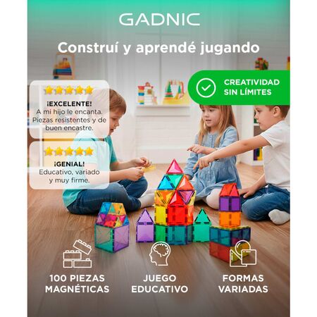 Juegos Magnéticos Gadnic Bloques De Construcción Para Niños 100 Piezas 