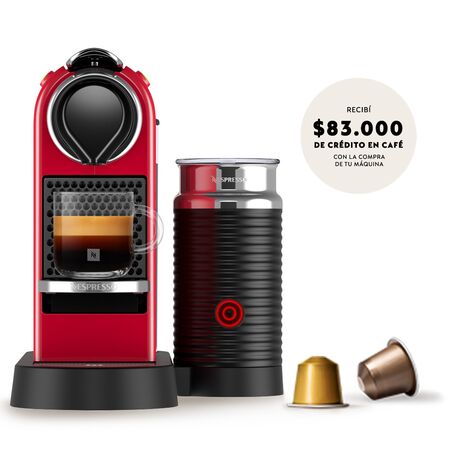 CAFETERA NESPRESSO CITIZ & MILK CHERRY - ROJA, 1LT, 19BAR, AUTO APAGADO (C123-AR-CR-NE2)